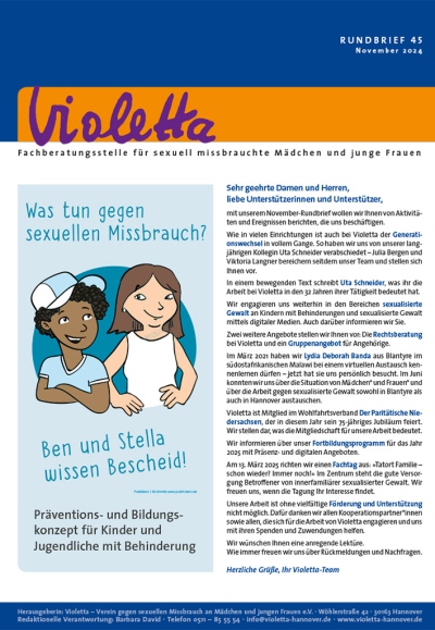 45. Newsletter November 2024 - Fachberatungsstelle Violetta Hannover